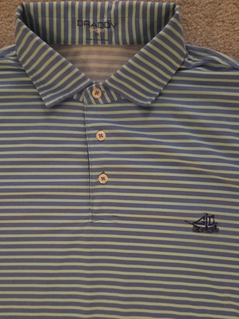 B. Draddy Sport Sankaty Head Golf Club Polo Shirt Medium M Nantucket Sailboat Lo